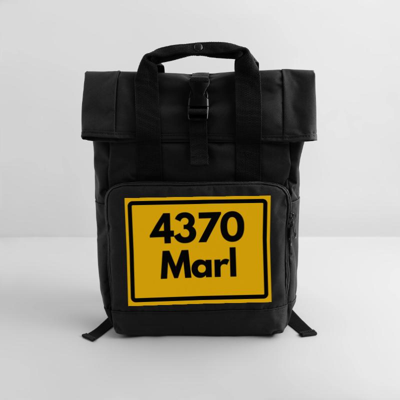 OLD POSTCODE POSTCODE RETRO 4370 MARL – NRW Roll Top Backpack with Two Handles
