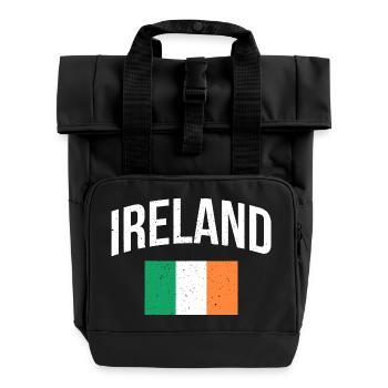 Arc du drapeau irlandais Vintage Print - Sac à dos Roll Top à deux anses - noir - Devant
