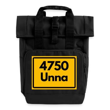 OLD POSTCODE POSTCODE RETRO 4750 UNNA - Roll Top Backpack with Two Handles - black - Front