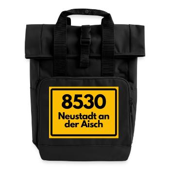 ALTE POSTLEITZAHL PLZ 8530 NEUSTADT AN DER AISCH - Rolltop Rucksack mit zwei Griffen - Schwarz - Vorne