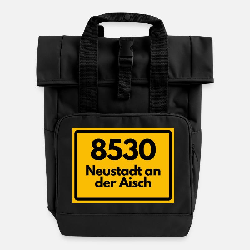 ALTE POSTLEITZAHL PLZ 8530 NEUSTADT AN DER AISCH - Rolltop Rucksack mit zwei Griffen - Schwarz