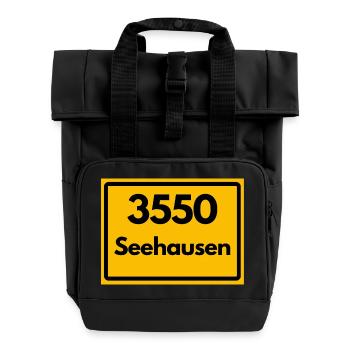 ANCIEN CODE POSTAL 3550 SEEHAUSEN HEIMATSTOLZ - Sac à dos Roll Top à deux anses - noir - Devant