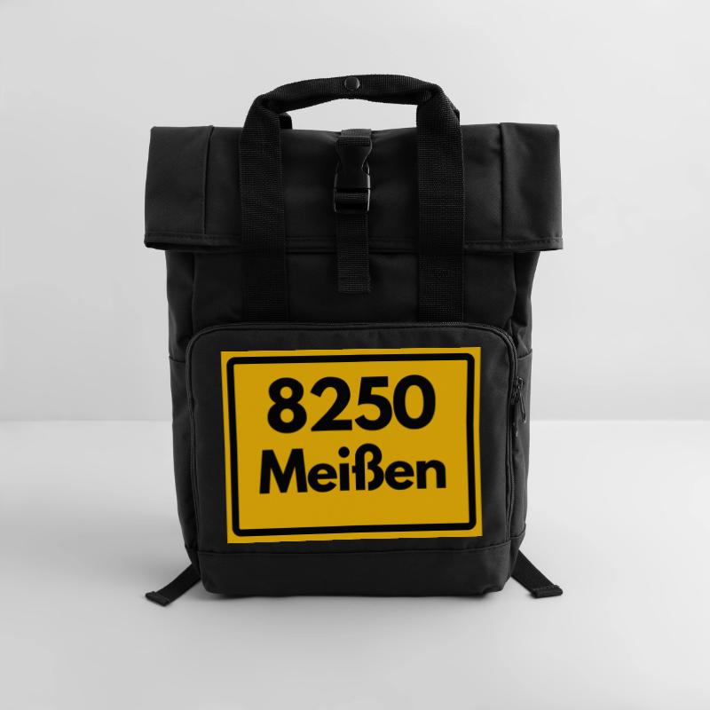 8250 SAXONY 01662 MEISSEN OLD POSTCODE ZIP CODE Roll Top Backpack with Two Handles