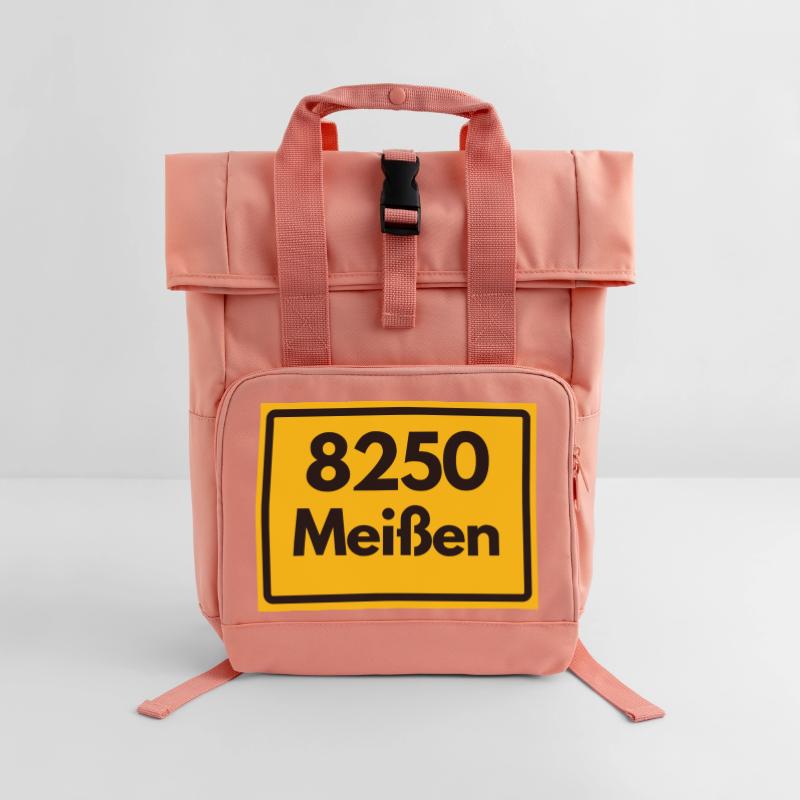 8250 SAXONY 01662 MEISSEN OLD POSTCODE ZIP CODE Roll Top Backpack with Two Handles