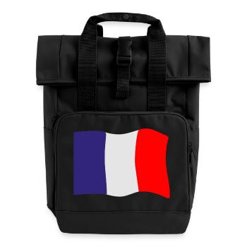 Drapeau de la France - Sac à dos Roll Top à deux anses - noir - Devant