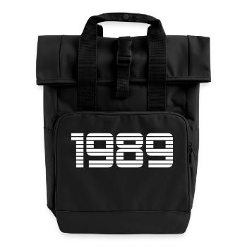 1989 - Roll Top Backpack with Two Handles - black - Front