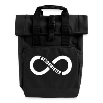 Geschwister Unendlichkeit - Rolltop Rucksack mit zwei Griffen - Schwarz - Vorne