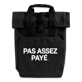 Pas assez payé - Sac à dos Roll Top à deux anses - noir - Devant