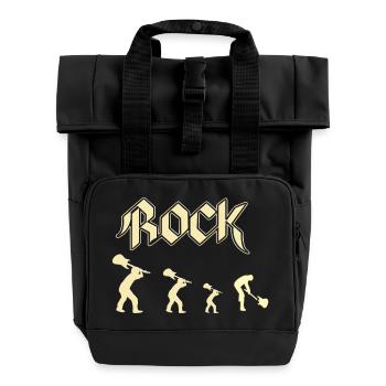 Rock - Rolltop Rucksack mit zwei Griffen - Schwarz - Vorne