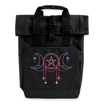 Dreifache Mondgöttin Transgender - Rolltop Rucksack mit zwei Griffen - Schwarz - Vorne