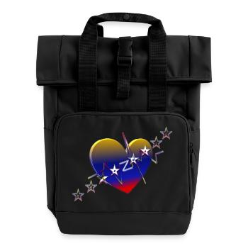 LATENT VENEZUELA - Roll Top Backpack with Two Handles - black - Front