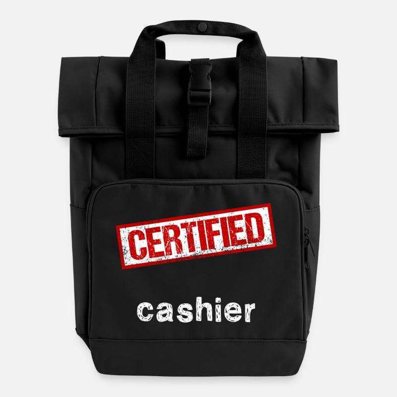 Caissier - Sac à dos Roll Top à deux anses - noir