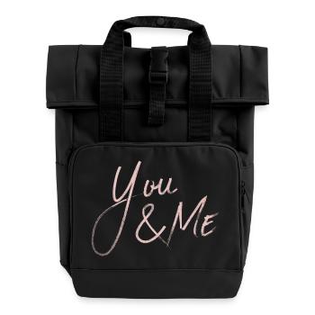 YOU & ME - Roll Top Backpack with Two Handles - black - Front
