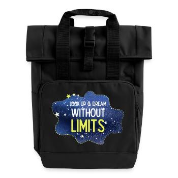 Look up and dream without limits - Roll Top Backpack with Two Handles - black - Front