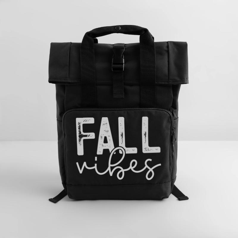 Fall Vibes Snake Pattern Design Sac à dos Roll Top à deux anses