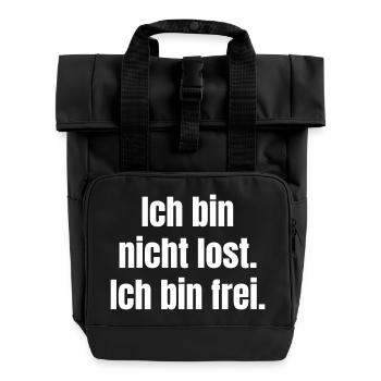 Je ne suis pas détaché, je suis libre - Sac à dos Roll Top à deux anses - noir - Devant