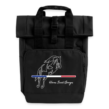 HSGsansfond2 - Roll Top Backpack with Two Handles - black - Front
