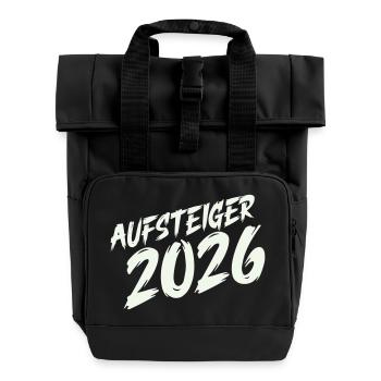 Aufsteiger 2026 Design - Rolltop Rucksack mit zwei Griffen - Schwarz - Vorne