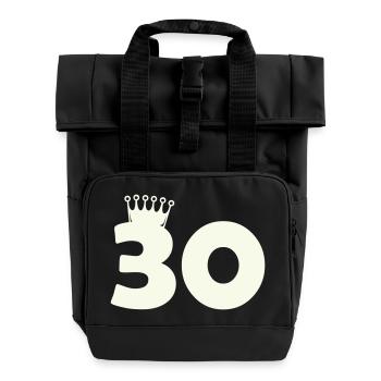 30_krone - Roll Top Backpack with Two Handles - black - Front