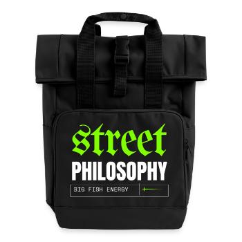 Philosophie Urbaine et Énergie Poisson - Sac à dos Roll Top à deux anses - noir - Devant