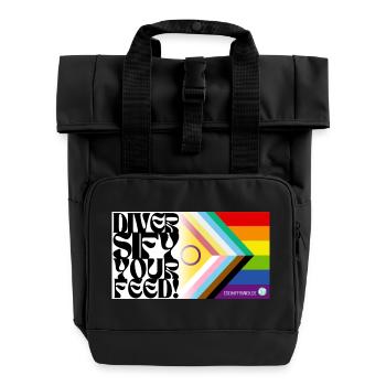 🌈♿ Pride & Disability – Inklusive Flagge - Rolltop Rucksack mit zwei Griffen - Schwarz - Vorne