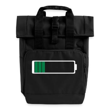Akku leer - Rolltop Rucksack mit zwei Griffen - Schwarz - Vorne