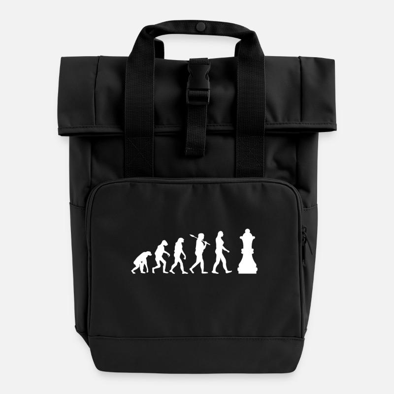 Evolution Chess Shirt · Checkmate · Stratégie - Sac à dos Roll Top à deux anses - noir