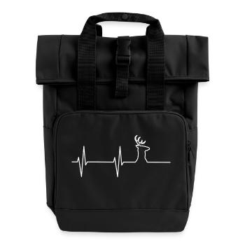 Heartbeat Heartbeat Deer Hunting Hunting - Roll Top Backpack with Two Handles - black - Front