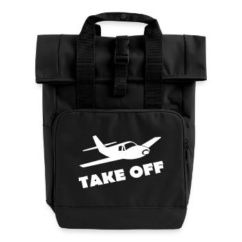 TAKE OFF - Rolltop Rucksack mit zwei Griffen - Schwarz - Vorne