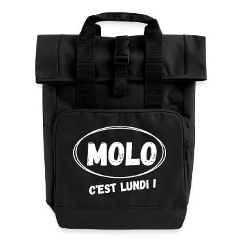 travail, travail humour, pas du matin - Sac à dos Roll Top à deux anses - noir - Devant