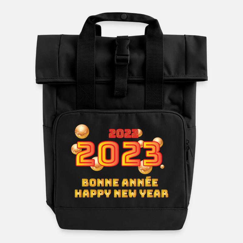 La nouvelle année 2023 - Sac à dos Roll Top à deux anses - noir