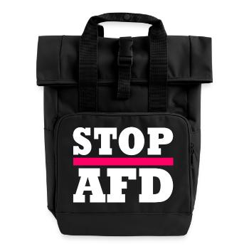 Stop afd - Rolltop Rucksack mit zwei Griffen - Schwarz - Vorne
