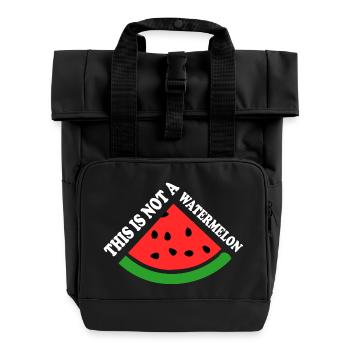 THIS IS NOT A WATERMELON - Roll Top Backpack with Two Handles - black - Front