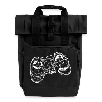 Dessin de manette de jeu vidéo - Sac à dos Roll Top à deux anses - noir - Devant