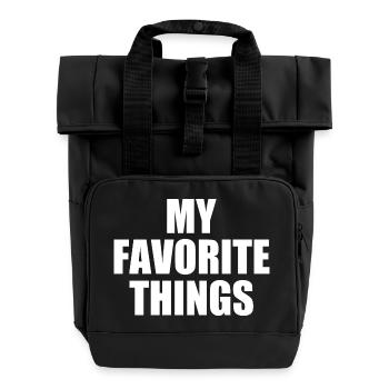my favorite things - Rolltop Rucksack mit zwei Griffen - Schwarz - Vorne