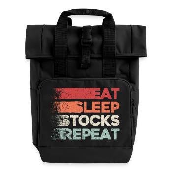 Manger, dormir, stocker, répéter - Sac à dos Roll Top à deux anses - noir - Devant