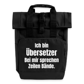 Übersetzer - Rolltop Rucksack mit zwei Griffen - Schwarz - Vorne