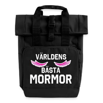 Världens bästa mormor - Rolltop Rucksack mit zwei Griffen - Schwarz - Vorne