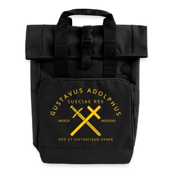 Gustavus Adolphus - Roll Top Backpack with Two Handles - black - Front
