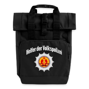 Helpers of the People's Police - Roll Top Backpack with Two Handles - black - Front