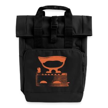 Bügeleisen antik - Rolltop Rucksack mit zwei Griffen - Schwarz - Vorne