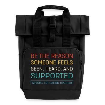 Pédagogue en éducation spécialisée - Sac à dos Roll Top à deux anses - noir - Devant