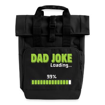 Papa-Witz lädt 99 % – lustiges Geschenk für Papa - Rolltop Rucksack mit zwei Griffen - Schwarz - Vorne