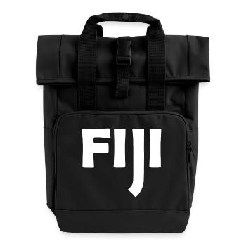 Fiji - Fiji - Islands - Pacific - South Seas - Roll Top Backpack with Two Handles - black - Front