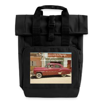 Leadership vintage Pink Car et Psaume - Sac à dos Roll Top à deux anses - noir - Devant