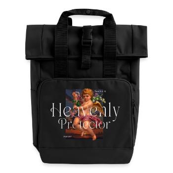 Himmlischer Beschützer - Rolltop Rucksack mit zwei Griffen - Schwarz - Vorne