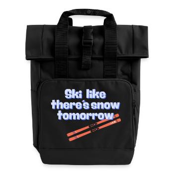 Skiez comme s’il neigeait demain - Sac à dos Roll Top à deux anses - noir - Devant