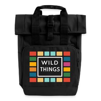 Wild Things Bunte Rahmen - Rolltop Rucksack mit zwei Griffen - Schwarz - Vorne
