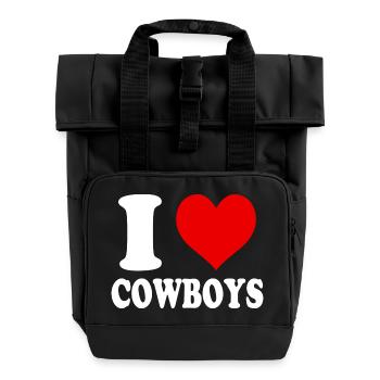 I Love Funny Funny Cowboys Witty - Roll Top Backpack with Two Handles - black - Front