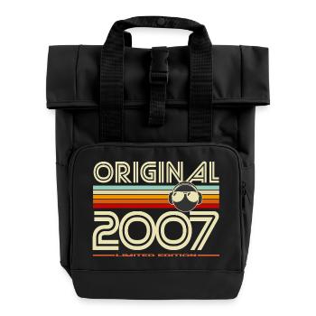 Originale Retro-Edition 2007 - Rolltop Rucksack mit zwei Griffen - Schwarz - Vorne